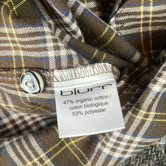 Youth Blurr Plaid organic cotton Button Down EUC sz M 10-12y - Picture 5 of 7